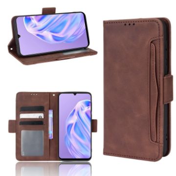 Ulefone Note 6/6P Brown Leather Phone Case - Calf Pattern Skin Feel - 1