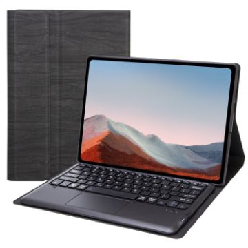 Tree Texture Bluetooth Keyboard Case with Touchpad for Surface Pro 4-7 (Black) - 1