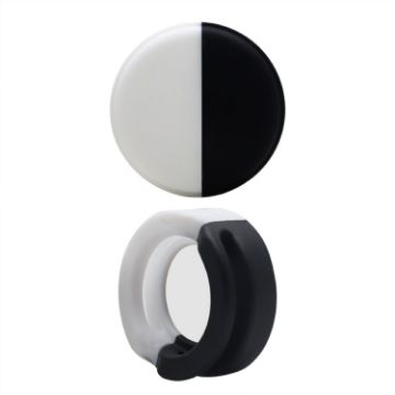 AirTag Pet Collar Case, Anti-scratch Shockproof Silicone, 34x34x17.3mm, White/Black - 1