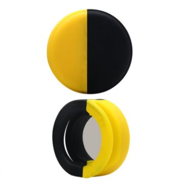 AirTag Pet Collar Case, Anti-scratch Shockproof Silicone, 34x34x16.7mm, Yellow/Black - 1