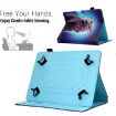 7" Tablet Case with Pen Slot - Bow Tie Cat Design, Leather Cover - 4