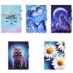 7" Tablet Case with Pen Slot - Bow Tie Cat Design, Leather Cover - 7