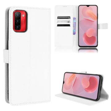 Ulefone Note 12P White Leather Phone Case - Diamond Texture Cover - 1