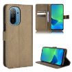 Ulefone Note 13P Brown Leather Phone Case - Diamond Texture Cover - 1