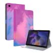Samsung Galaxy Tab 9+ Flip Leather Case, Watercolor Pattern (Purple Red) - 1