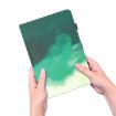 Samsung Galaxy Tab 9 Cyan Green Watercolor Flip Leather Case - 6