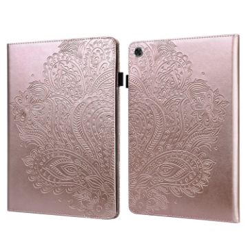 Samsung Galaxy Tab A8 10.5 2021 Gold Peacock Embossed Leather Case - 1