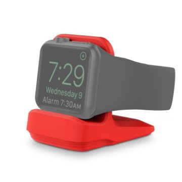 Red Silicone Charging Holder for Apple Watch - Secure & Stylish Stand - 1