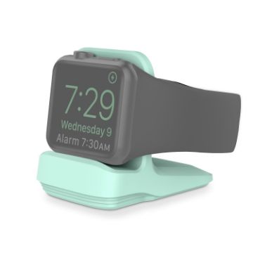 Mint Green Silicone Charging Holder for Apple Watch - 1