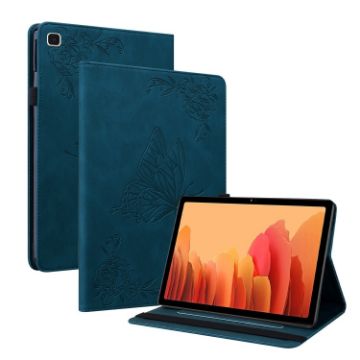 Samsung Galaxy Tab A7 10.4 2020 Butterfly Flower Leather Case Blue - 1