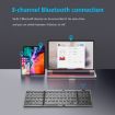 Foldable Bluetooth Keyboard with Touchpad, Rechargeable, Silver - B089T - 6