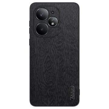 Realme Neo7 Turbo Shockproof Phone Case - Black Tree Bark Leather - 1