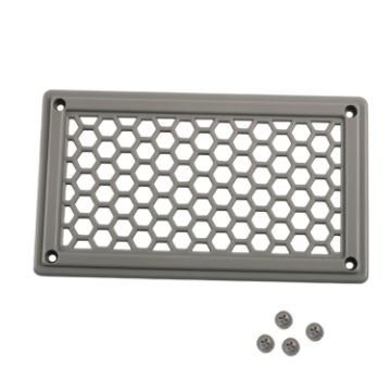 Grey Rectangle Louvered Ventilation Panel Cover - 198x114mm A6790 - 1
