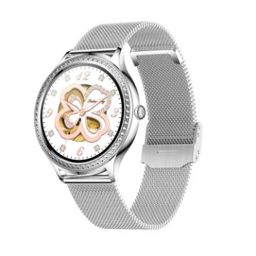 AK35 Smart Watch - 1.32" IPS Screen, Sleep & Blood Oxygen Monitoring, Silver Band - 1