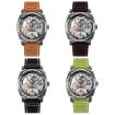 SKMEI 9271 Black Leather Strap Waterproof Mechanical Watch - 2