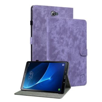 Samsung Galaxy Tab A 10.1 2016 Tiger Pattern Flip Case Purple T580/T585 - 1
