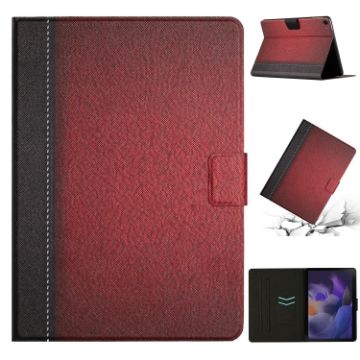 Samsung Galaxy Tab A8 Red Leather Tablet Case - Solid Color Stitching - 1