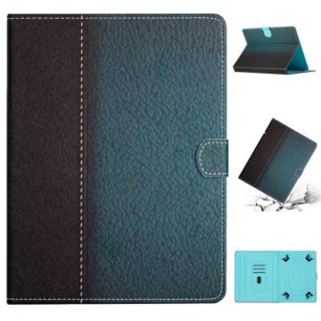 8" Green Leather Tablet Case - Solid Color, Stitching Design - 1
