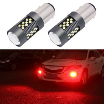1157 12V 7W Car LED Fog Light Pair - Red Light - 1