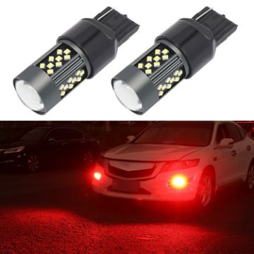 7443 12V 7W Red Strobe LED Fog Light Pair for Cars - 1
