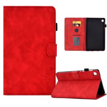 Samsung Galaxy Tab A7 10.4 2020 T500 Red Embossed Smile Leather Case - 1