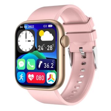 QX7 Smart Watch Pink Gold - 1.85" TFT, Bluetooth Call, Heart Monitor - 1