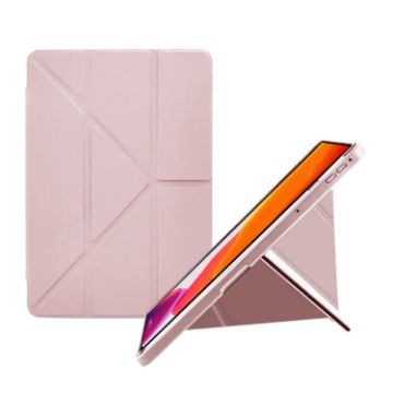 Samsung Galaxy Tab A8 10.5 2021 Pink Acrylic Y-fold Leather Case - 1