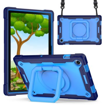 Samsung Galaxy Tab A8 10.5 2021 Case Silicone + PC Bracelet Holder Navy - 1