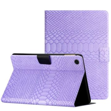 Samsung Galaxy Tab A8 Purple Crocodile Texture Leather Tablet Case - 1