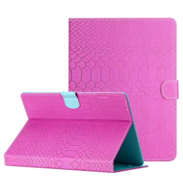 8" Tablet Case - Rose Red Crocodile Texture Leather Cover - 1