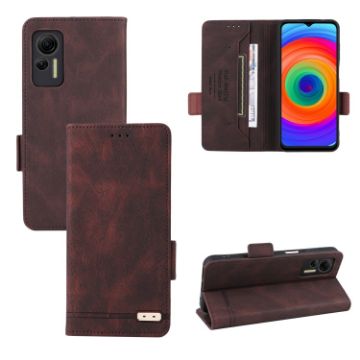 Ulefone Note 14 Brown Leather Phone Case with Magnetic Clasp - 1