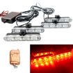 4 in 1 Car Grille Flash Lights, 16 LEDs, Wireless Remote, Red Warning - 1