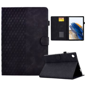 Samsung Galaxy Tab A8 10.5 X200/X205 Rhombus Leather Case - Black - 1