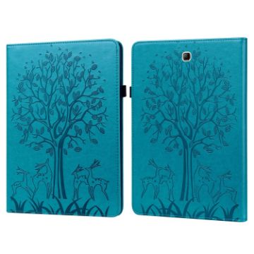 Samsung Galaxy Tab A 9.7 T550/T555 Tree & Deer Leather Case - Blue - 1