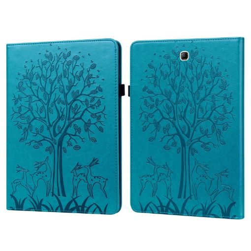 Samsung Galaxy Tab A 9.7 T550/T555 Tree & Deer Leather Case - Blue - 1