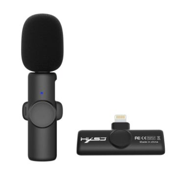 HXSJ F18 2.4G Wireless Lavalier Microphone - Noise Reduction, Black - 1