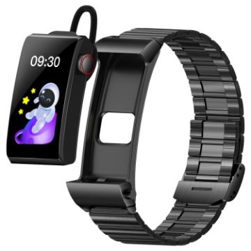 M6 Steel Band Earphone Detachable IP68 Waterproof Smart Watch Black - 1