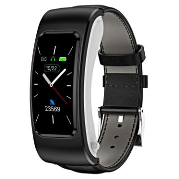 K60 Smart Watch: 1.08" Leather Band, Detachable Earphone, Waterproof - 1