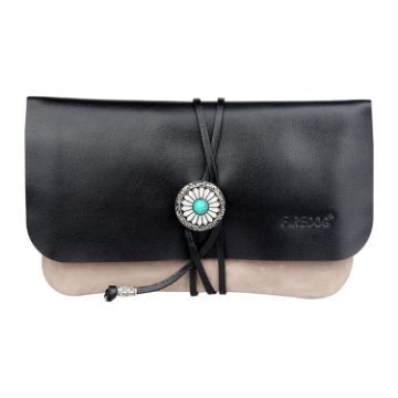 FIREDOG CL91 Grey Sheepskin Leather Tobacco Bag - Handmade & Portable - 1