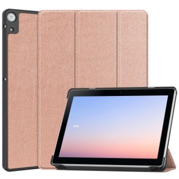 Docomo dtab D-51C Rose Gold Leather Tablet Case - 3-Fold Holder - 1