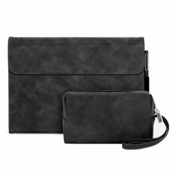 Microsoft Surface Go 3/2/1 Sheepskin Shockproof Case with Power Bag - Black - 1