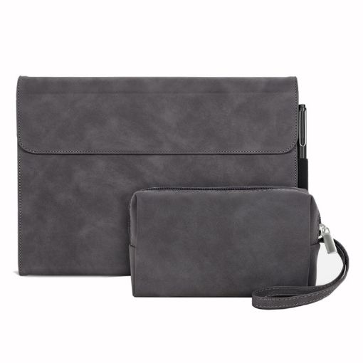 Microsoft Surface Go 3/2/1 Sheepskin Shockproof Case with Power Bag - Grey - 1