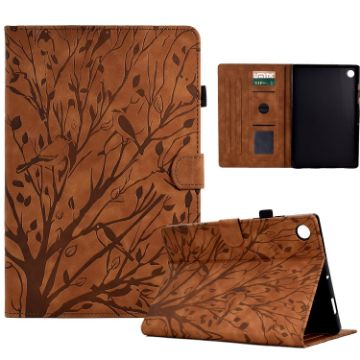Samsung Galaxy Tab A8 10.5 2021 PU Case, Fortune Tree, Wake/Sleep, Brown - 1