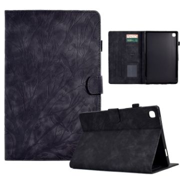 Samsung Galaxy Tab S6 Lite Fortune Tree Flower PU Case Black 70 Char - 1