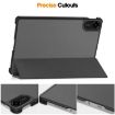 Xiaomi Redmi Pad 2 Grey Leather Tablet Case - 3-Fold Holder Cover - 7