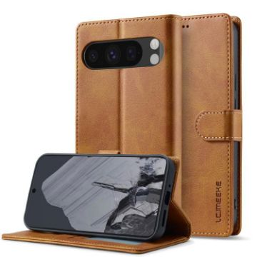 Google Pixel 10 Pro XL LC.IMEEKE Yellow Calf Texture Flip Leather Case - 1