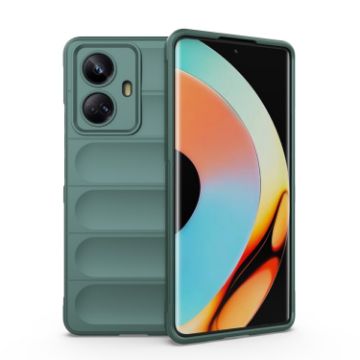 Realme 10 Pro+ 5G Magic Shield TPU Flannel Case - Dark Green - 1