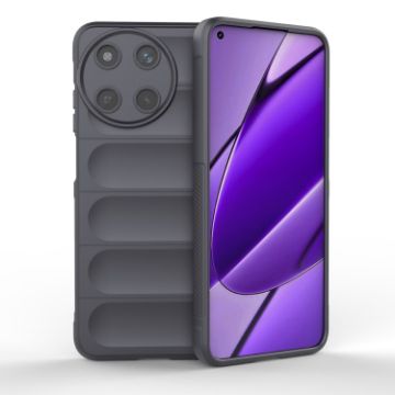 Realme 11 4G Global Magic Shield TPU Flannel Case Dark Grey - 1