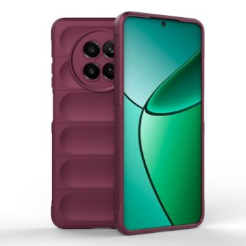 Realme 12 5G Global Magic Shield Wine Red TPU + Flannel Case - 1