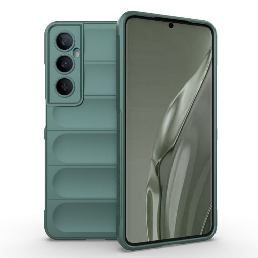 Realme C65 4G Global Magic Shield TPU Flannel Case - Dark Green - 1
